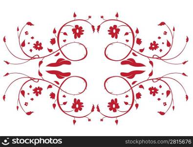 Vector illustraition of retro abstract floral swirl elements