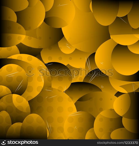 Vector illustrated abstract gold background. Design with geometric circles.