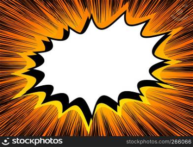 Vector illustrated comic book style explosions background.