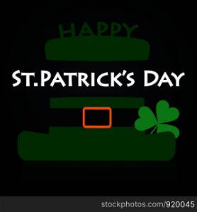 Vector illustration 17 March Happy Saint Patrick's Day with Text and shamrock with hat . Irish celebration design.