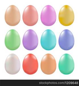 Vector illustration. A set of realistic 3d colored eggs. Easter.. Vector illustration. set of realistic 3d colored eggs. Easter.