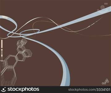 Vector illustration - abstract background made of polygonal forms and curved lines