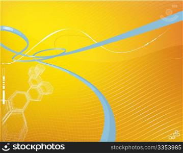 Vector illustration - abstract background made of polygonal forms and curved lines