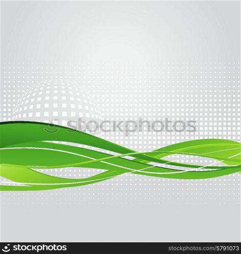 Vector illustration Abstract background with green wave. Abstract background with green wave