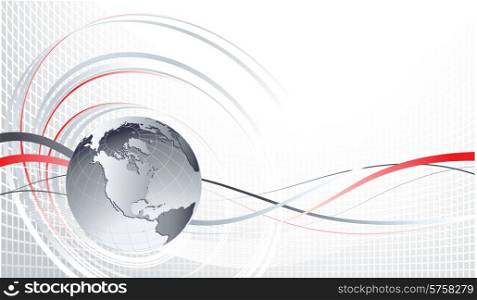 Vector illustration Abstract business background with globe. Abstract background with globe