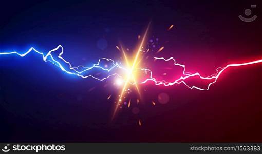 Vector Illustration Abstract Electric Lightning. Concept For Battle, Confrontation Or Fight