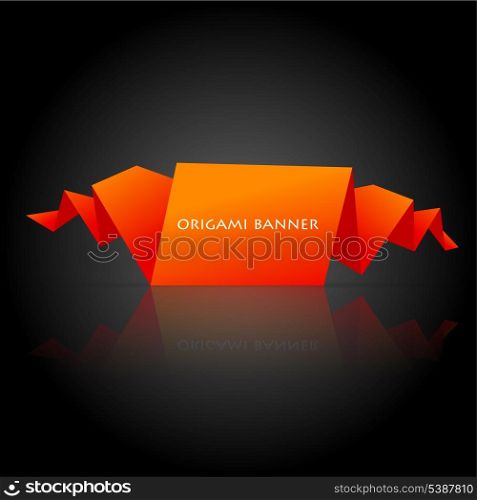 Vector illustration abstract orange origami speech bubble