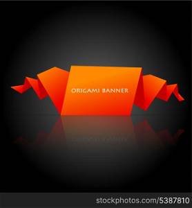 Vector illustration abstract orange origami speech bubble