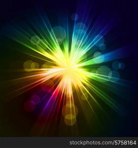 Vector illustration Abstract starburst spectrum light background. Abstract starburst light background