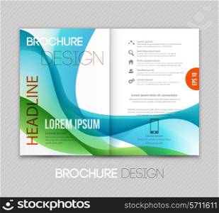 Vector illustration Abstract template brochure design with blue wave