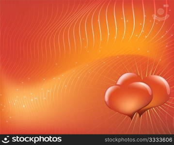 Vector illustration - abstract Valentine&acute;s Day background made of curved lines