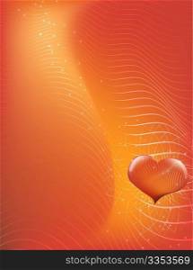 Vector illustration - abstract Valentine&acute;s Day background made of curved lines