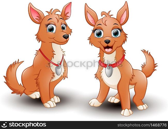 Vector illustration adorable dogs cartoon