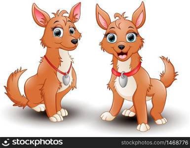 Vector illustration adorable dogs cartoon