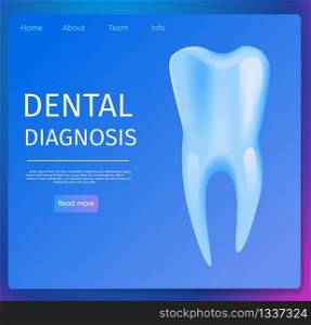 Vector Illustration Augmented Reality in Medicine. Banner Image Hologram Projection Human Tooth. Web Page Medicine Clinic, Dental Treatment. Dental Diagnosis. Modern Technologies Medical Treatment