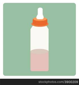 Vector illustration baby milk in bottle
