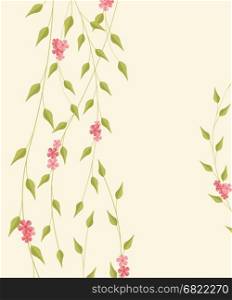 Vector illustration background with decorative branches and flowers