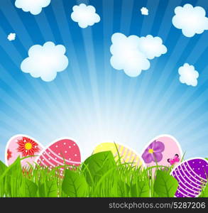 Vector illustration background with easter eggs