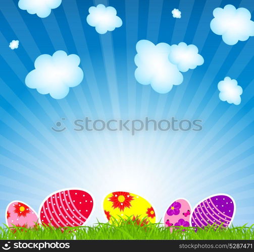 Vector illustration background with easter eggs