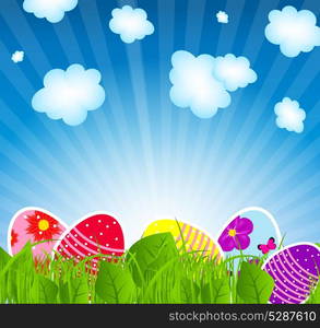 Vector illustration background with easter eggs