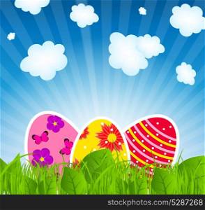 Vector illustration background with easter eggs. Vector illustration.