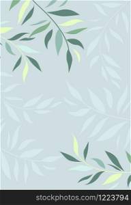 Vector illustration background with green leaves. Nature background with place for text. Vector branches of leaves