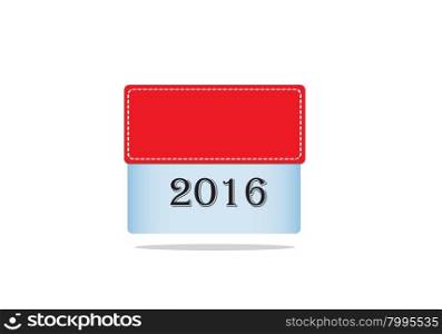 Vector illustration beautiful calendar icon in 2016 on white background