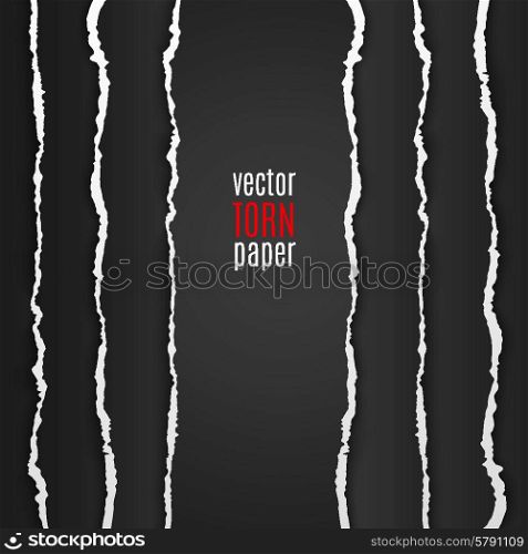 Vector illustration black torn paper. Template background