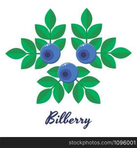vector illustration, blueberries, bilberry, blue forest berries with green leaves. vector illustration, blueberries, bilberry, blue forest berries