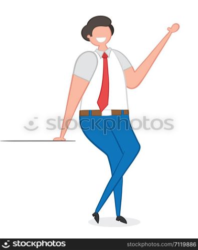 Vector illustration businessman. Hand drawn. Colored outlines.
