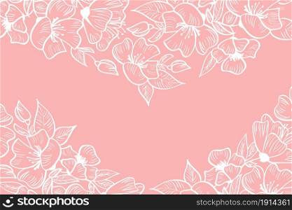 Vector illustration card template with copper color flower floral pink background for Save the date, wedding invitation horizontal.. Vector illustration card template with copper color flower floral pink background for Save the date, wedding invitation horizontal
