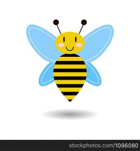 vector illustration. cartoon honey bee, black and yellow. vector illustration. cartoon bee