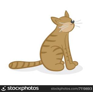 Vector illustration cat. Hand drawn. Colored outlines.