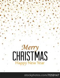 Vector illustration Christmas background. Gold Holiday New year stars.. Christmas stars background