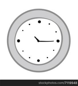 Vector illustration clock. Hand drawn. Colored outlines.