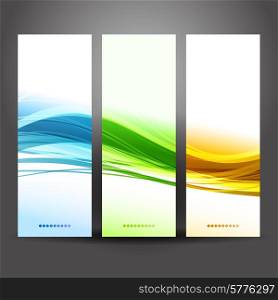 Vector illustration Collection banners modern wave design. Collection banners modern wave design