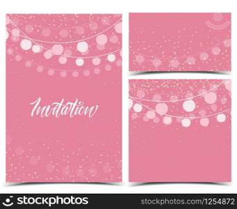 Vector illustration color backgrounds with paper lantern, greeting cards. Vector paper lantern