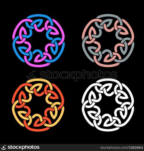 Vector Illustration color of a Celtic knot - mystic, decorative symbol with intertwined engraved lines