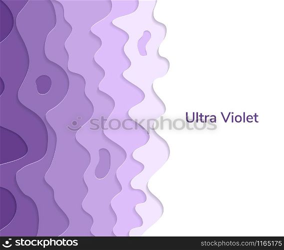 Vector illustration. Color of the year 2018. Ultra violet. Paper art carving. Vector illustration. Color of the year 2018. Ultra violet. Paper