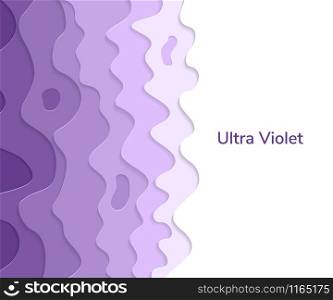 Vector illustration. Color of the year 2018. Ultra violet. Paper art carving. Vector illustration. Color of the year 2018. Ultra violet. Paper