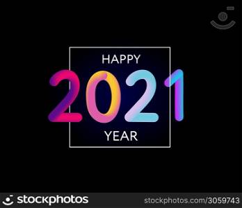 Vector illustration: Colorful 3d number of 2021 on white background. Happy New Year. Vector illustration: Colorful 3d number of 2021 on background. Happy New Year.
