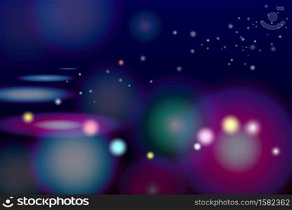 Vector illustration colorful circle and light on blue sky of cyberspace, Abstract background of cyber and imagination to time machine in the future. Abstract space background.