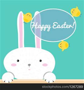 Vector illustration. Colorful Happy Easter greeting card with cartoon rabbit Bunny.. Colorful Happy Easter greeting card with cartoon rabbit Bunny. Vector illustration