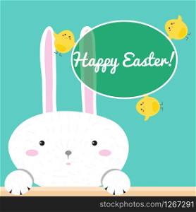 Vector illustration. Colorful Happy Easter greeting card with cartoon rabbit Bunny.. Colorful Happy Easter greeting card with cartoon rabbit Bunny. Vector illustration