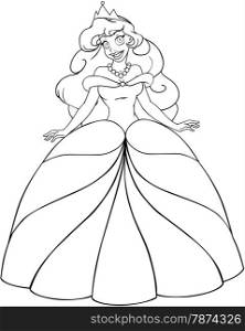 Vector illustration coloring page of a beautiful african princess.&#xA;