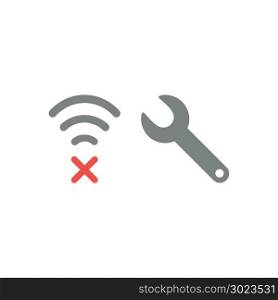 Vector illustration concept of fix wireless wifi connection problem.