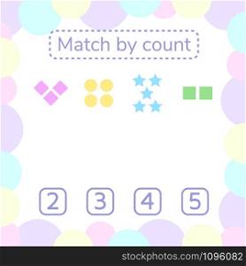 vector illustration. counting game for preschool children. mathematical game. count the items in the picture and choose the right answer. rebus for children. rhombus, star, square, circle.. vector illustration. counting game for preschool children. mathe