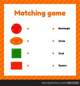 vector illustration. cute geometric figures for kids. Matching game.. vector illustration. geometric figures for kids. Matching game.