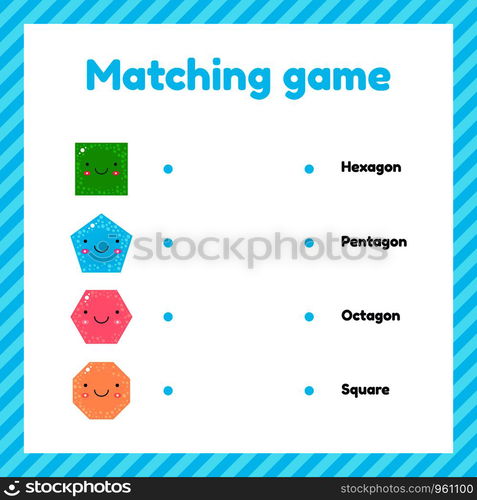 vector illustration. cute geometric figures for kids. Matching game.. vector illustration. geometric figures for kids. Matching game.