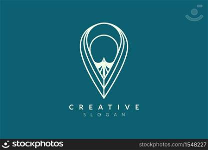 Vector illustration design of symbol position position. Minimalist and simple logo, flat style, modern icon and symbol